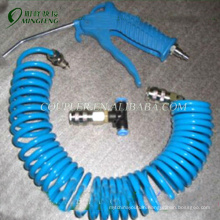 Blue PU coil hose brass pneumatic air guns with hose